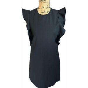 Zara‎ Black Ruffle Sleeve Mini Dress